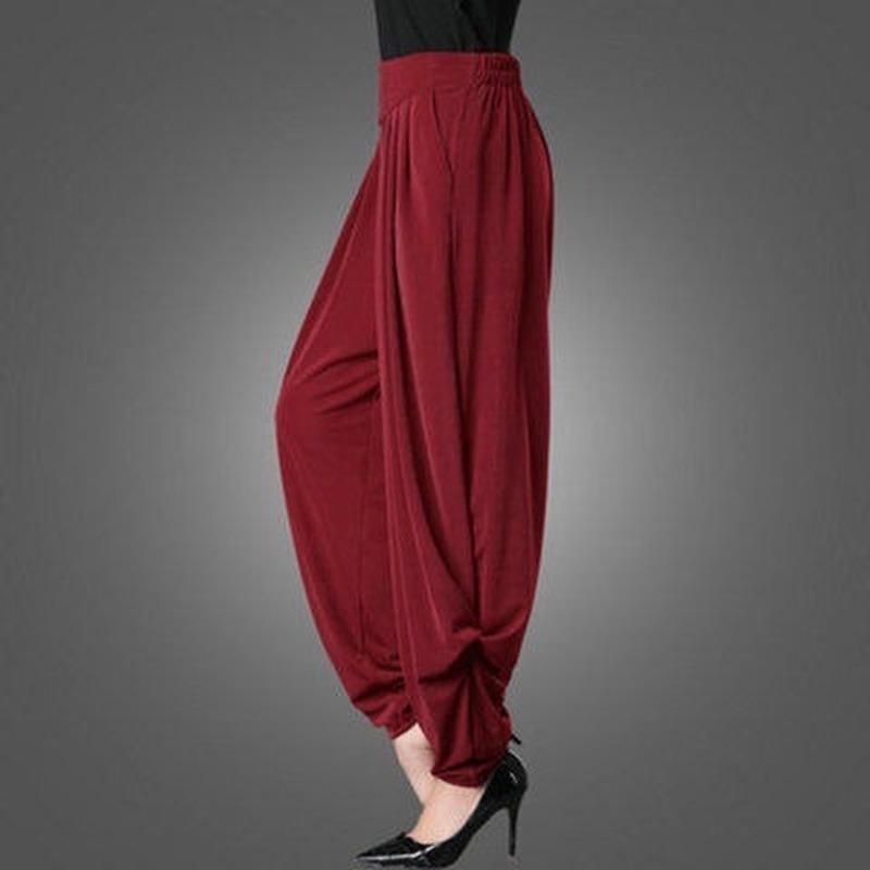 Quần Harem, Dành Cho Nữ, Bộ Sưu Tập Mùa Hè Mới, Cạp Cao, Phong Cách Thường Ngày Dáng Rộng Rãi, Quần Ống Rộng, Cỡ Lớn, Quần Dài Ống Loe, Thiết Kế Củ Cải Đèn Lồng 1