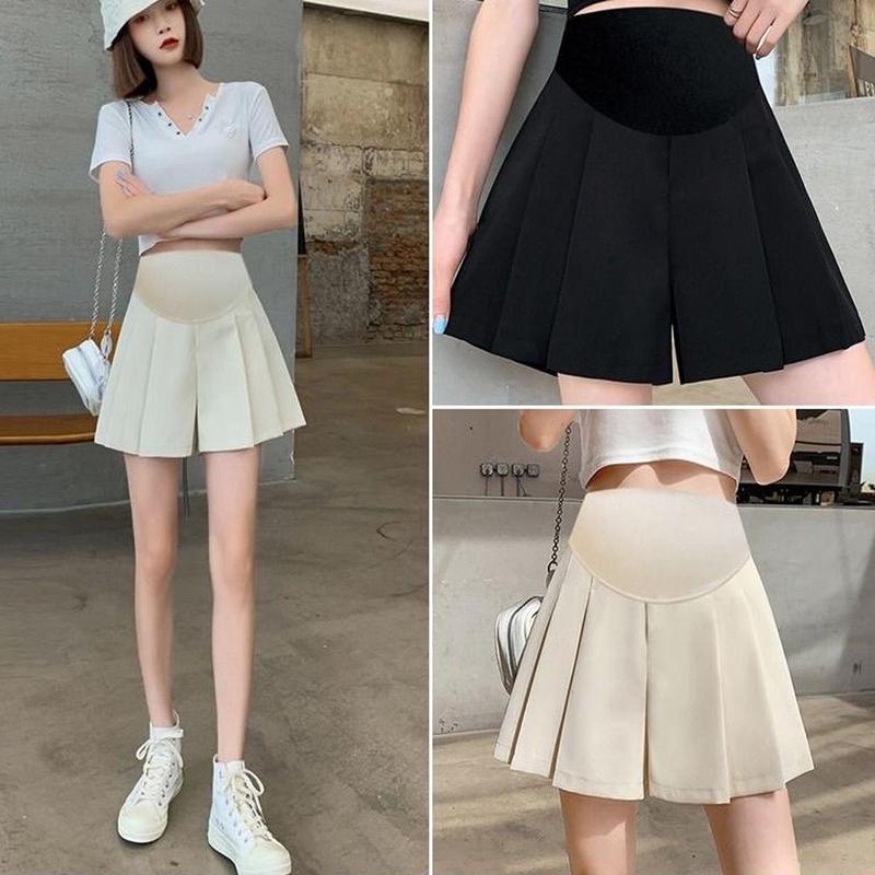 Quần đùi bầu xếp li siêu xinh, quần bầu Thai kỳ Váy Bầu Đầm Bầu