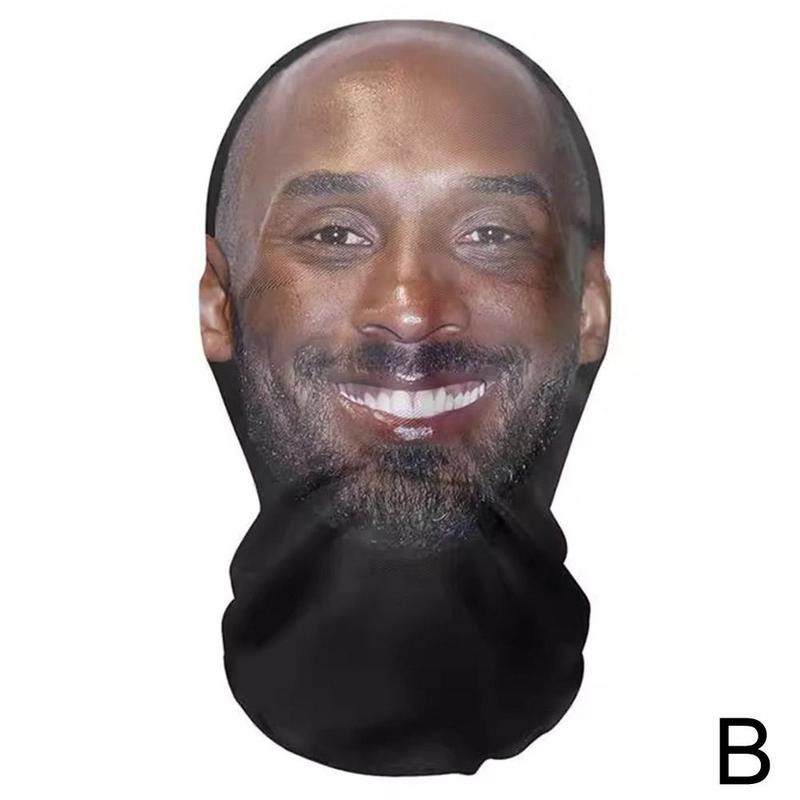Product Introduction of 3D Printed Seamless Kanye Face Mask Celebrity Face Mask Funny Head Cover Riding Scarf Cosplay Headwear Hip Hop Hood 25