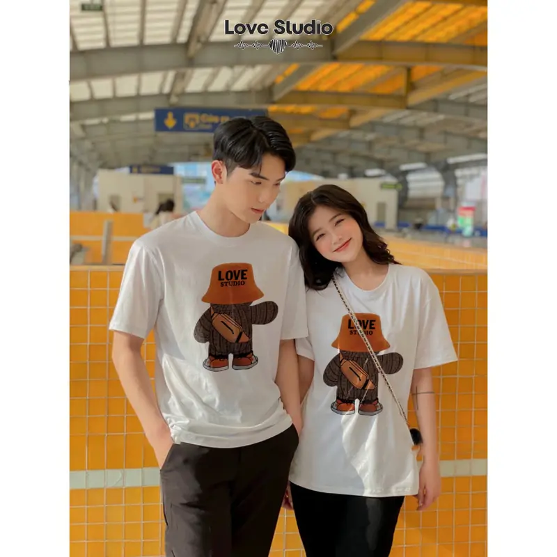 Áo đôi cùng người yêu nam nữ set bộ croptop và thun phông tay lỡ unisex local brand form rộng oversize Bigsize [A128] Women Voi Quần Ngủ 3