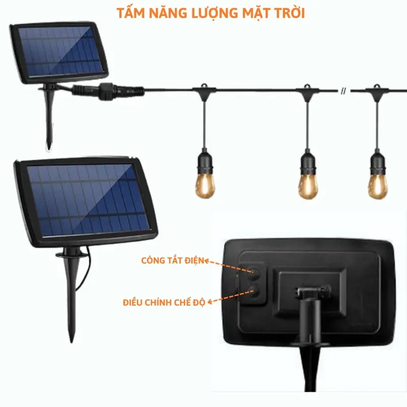 Đèn led dây trang trí năng lượng mặt trời 8