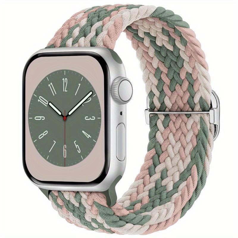 Braided Solo Loop Compatible with Apple Watch Band, Adjustable Stretchy Bands Elastic Sport Wristbands for iWatch Series 9 8 7 6 5 4 3 2 1 SE Ultra 2, Smart Watch Straps, Smartwatch Strap, Wearable 8