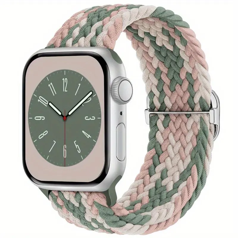 Braided Solo Loop Compatible with Apple Watch Band, Adjustable Stretchy Bands Elastic Sport Wristbands for iWatch Series 9 8 7 6 5 4 3 2 1 SE Ultra 2, Smart Watch Straps, Smartwatch Strap, Wearable 8