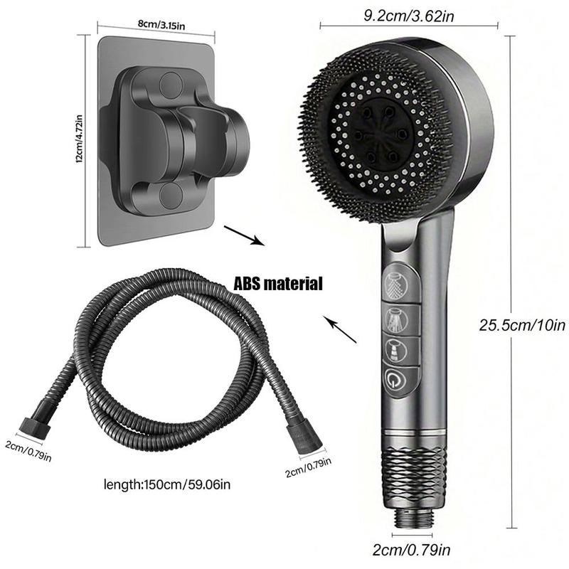 Shower Head Set, 3 Counts/set Including Handheld Shower Head & Hose & Holder, High Pressure Shower Head Set, Bathroom Shower Equipment 1