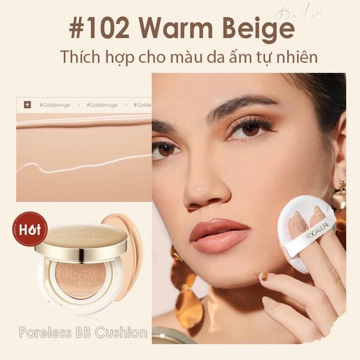 Phấn nước Focallure BB Cushion Golden Age che phủ hoàn hảo làm mờ lỗ chân lông chống nước kết cấu mỏng nhẹ 12g 7