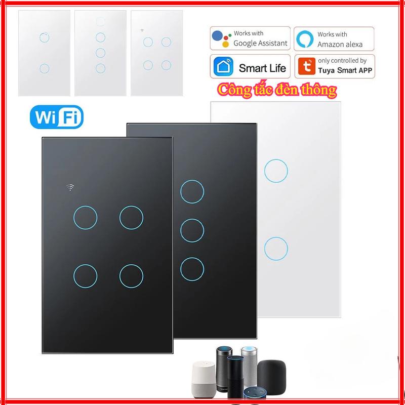 New Công Tắc Thông Minh Công Tắc Thông Minh Wifi Tuya 1 2 3 4 Nút Tương Thích Với Giọng Nói Alexa Và Trợ Lý Google