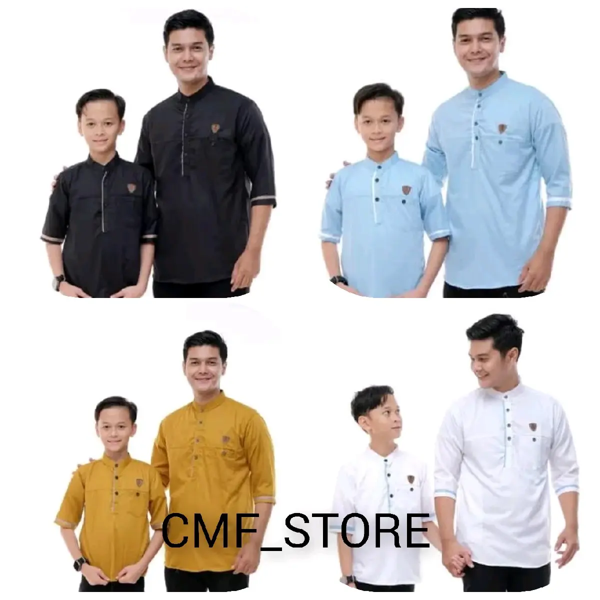 KOKO KURTA MODERN COUPLE AYAH DAN ANAK MATT TOYOBO IMPORT ADEM SERAP KRINGAT Baju Muslim Pria Dewasa Pendek Seragam