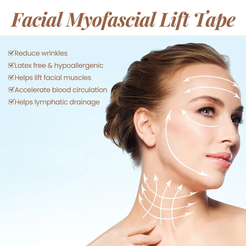 V-shaped Face Lifting Tape, 2 Counts/set Breathable Face Lifting Sticker, Facial Skin Lifting Tool for Women & Men 2