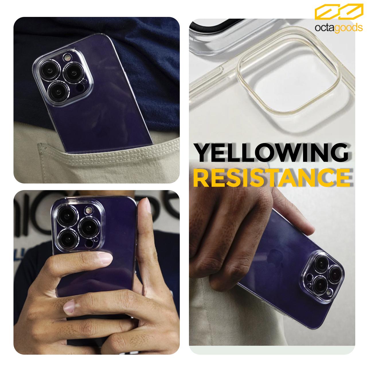 Case iPhone 14 Pro Max Plus Octagoods Crystal Slim Clear Hard Casing