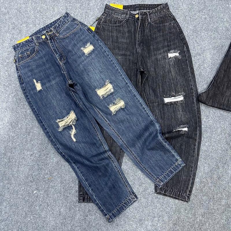QUẦN JEAN BAGGY RÁCH SỢI CHẤT VẢI QC CHUẨN FORM Đủ Size (40-60kg ...