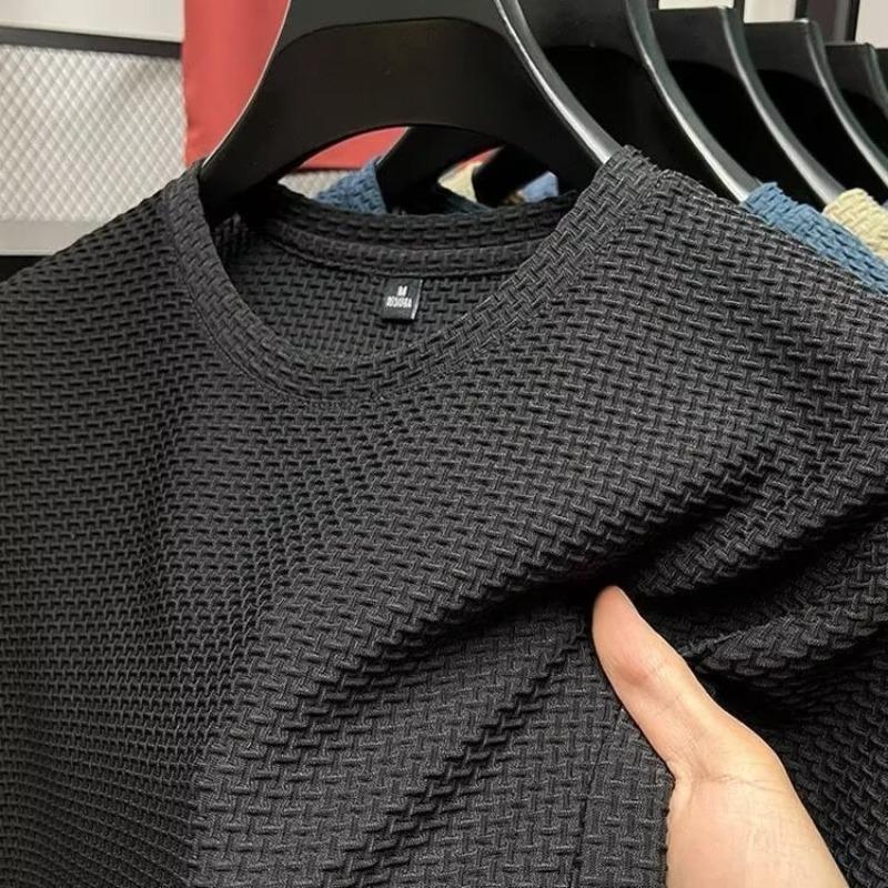 Product Introduction of M-8XL Korean Fashion Ice Silk T Shirt Men Plus Size Top Basic Casual Loose Short Sleeve Oversized Tee 1