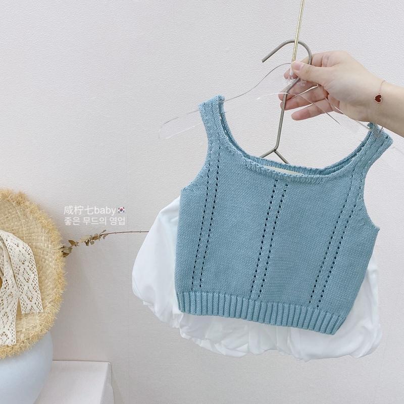 Trang Phục Mùa Hè Cho Bé Gái, Bộ Sưu Tập Mới 2022, Áo Bé Gái, Được Làm Bằng Sợi Bông Ins Đẹp, Áo Yếm Ngầu Thích Hợp Cho Mùa Hè 1