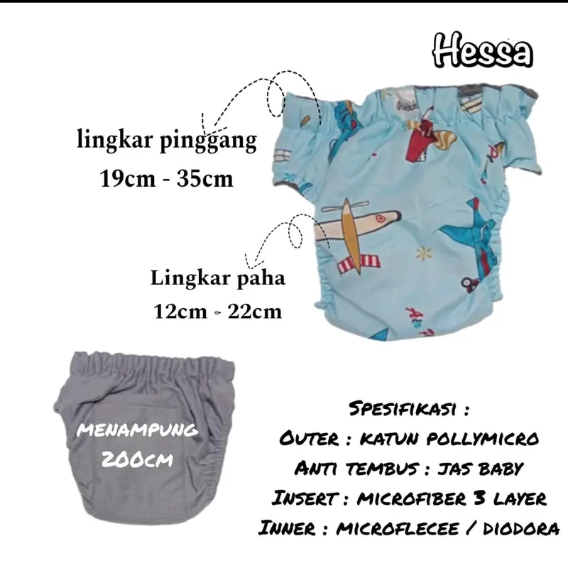 CLODI HESSA PAKET HEMAT 3PCS Bayi Popok Diaper Bayi 3