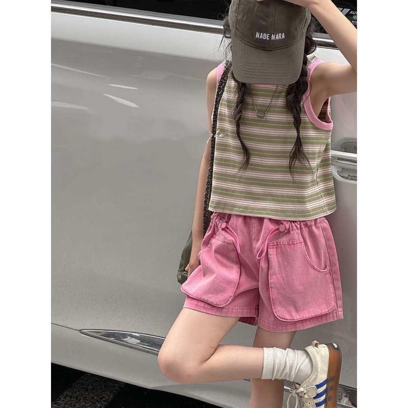 Quần Áo Mùa Hè Cho Trẻ Em, Bộ Đồ Vest Bé Gái, Dễ Phối Đồ, Quần Short, Thời Trang Phong Cách Phương Tây Mới, Bộ Đồ Hai Mảnh, Thích Hợp Cho Mùa Hè 2024, Thời Trang Người Nổi Tiếng Trên Internet 4