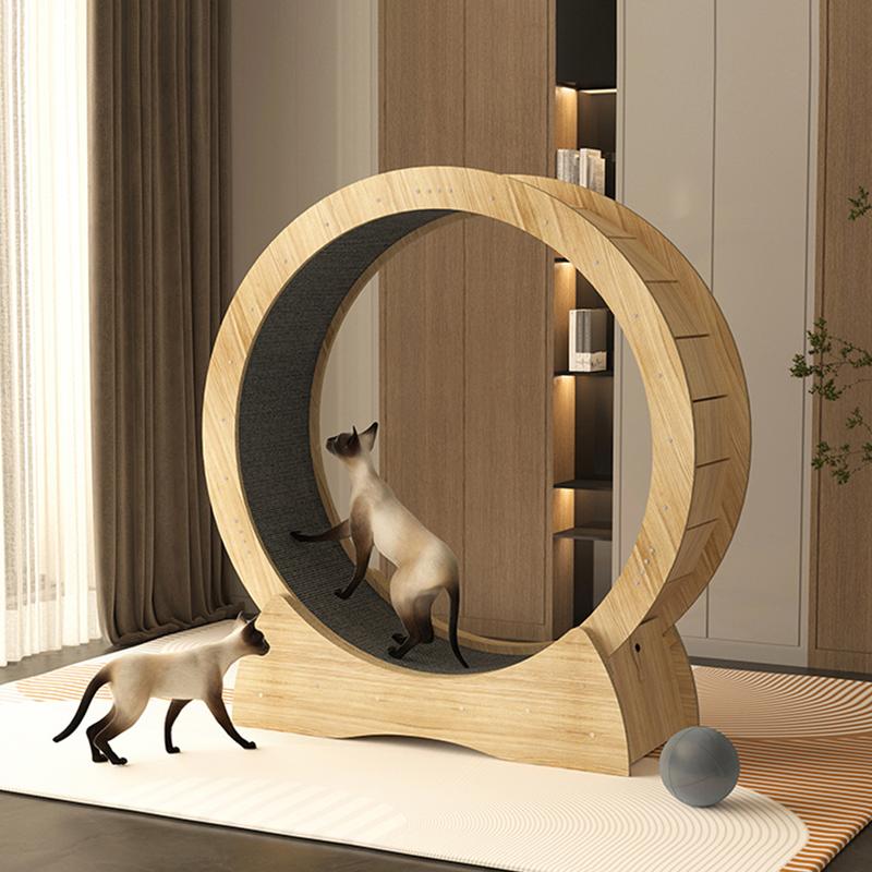 Product Introduction of Silent rolling solid wood fiberboard cat and dog treadmill running wheel pet exercise fitness gym toy 53