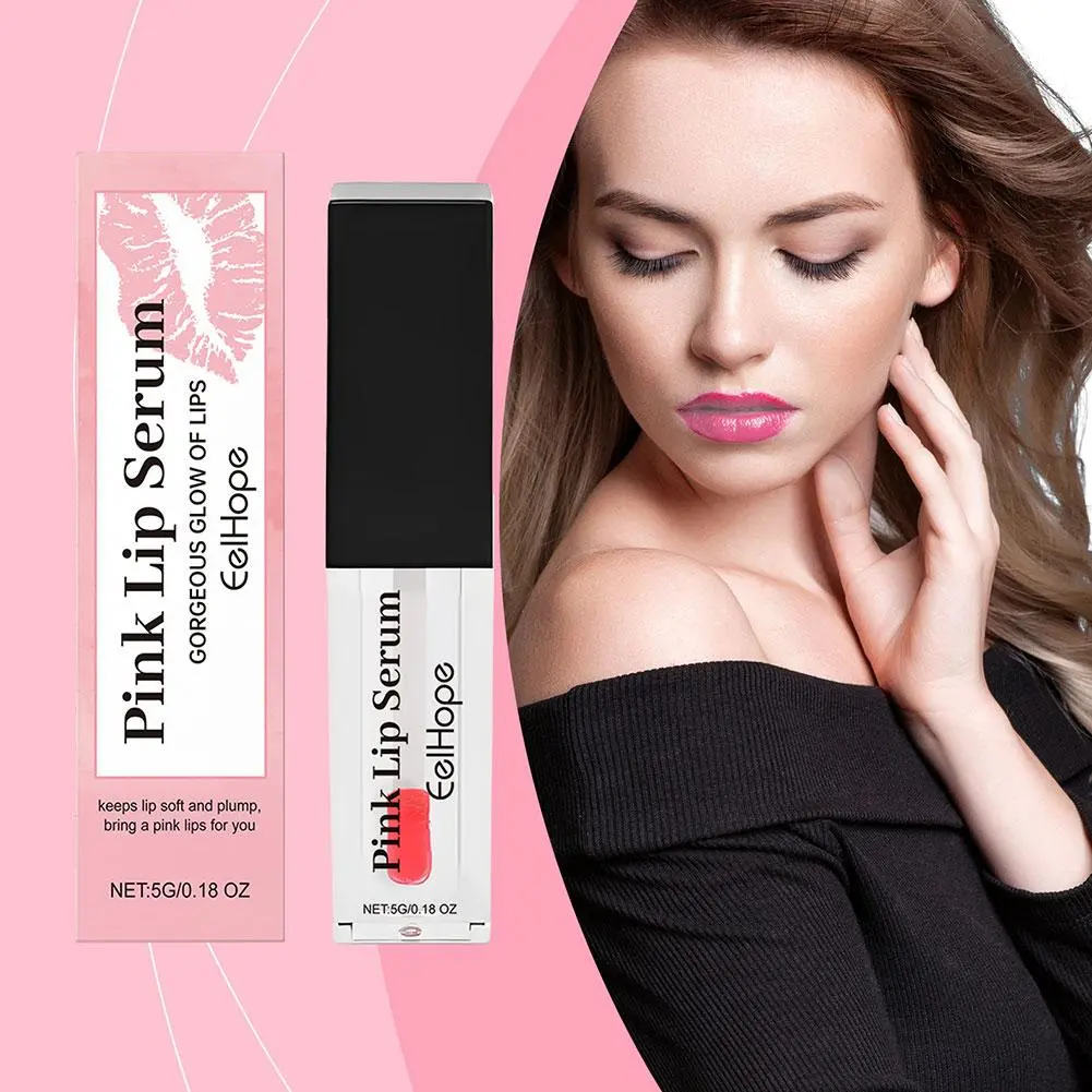 Pink Lip Serum Reduce Lip Line Moisturizing  Anti-drying Long Lasting Nourishes Lips Non Irritating Makeup Lip Care