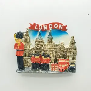 3D Fiber Souvenir Negara magnet Kulkas Tempelan kulkas London guard