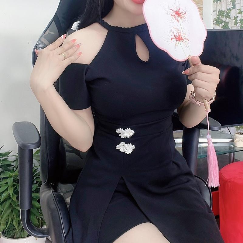 SÉT ĐẦM KÈM QUẦN ĐÙI XINH XẮN. MÃ AK55 Nữ Women Kem Thun Top Cotton Áo 3