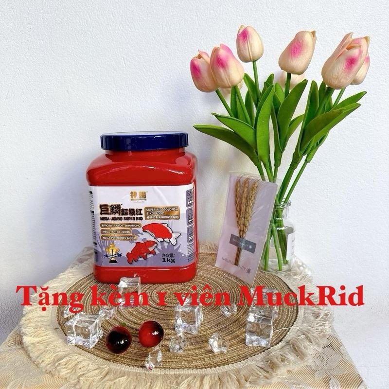  ￼Cám kích siêu đỏ cho chép phi tần chép sư tử Ranchu  Hạt nổi 2mm và 3mm  - Tăng size kích thích sắc tố đỏ siêu tốc cho cá  có trộn sẵn men tiêu hoá  