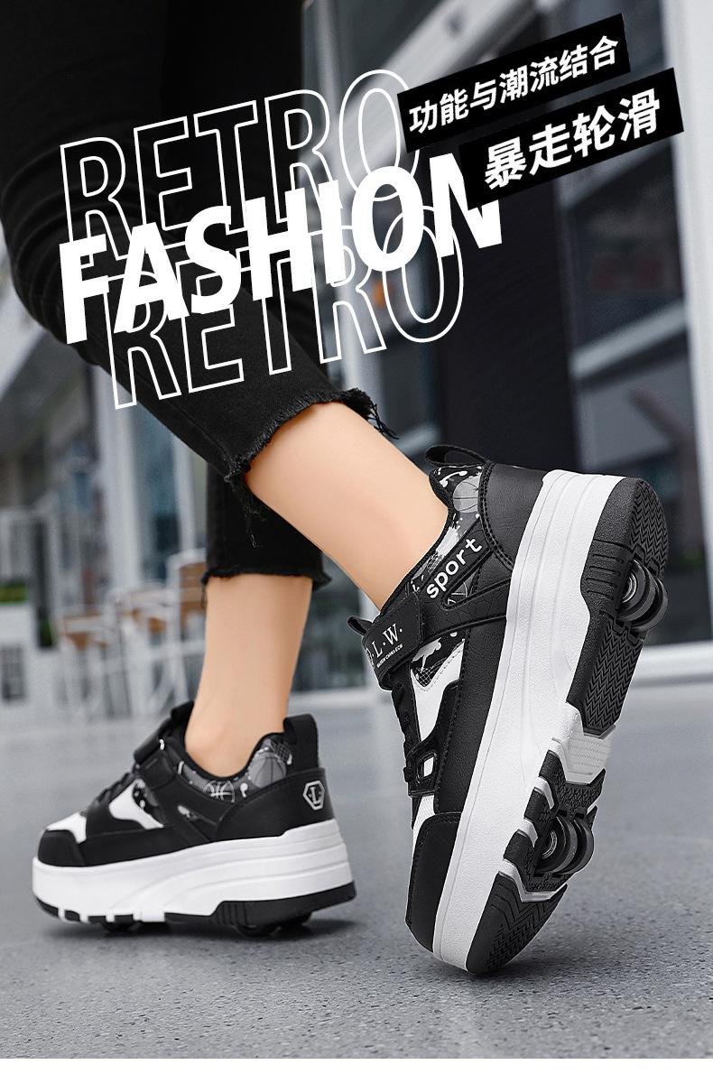Product Introduction of In Stock Children's Heelys Shoes Roller Skates New Style Heelys Shoes Boys Invisible Student Roller Shoes Adults Walkable Slidable Casual Shoes Breathable Mesh Girls 1