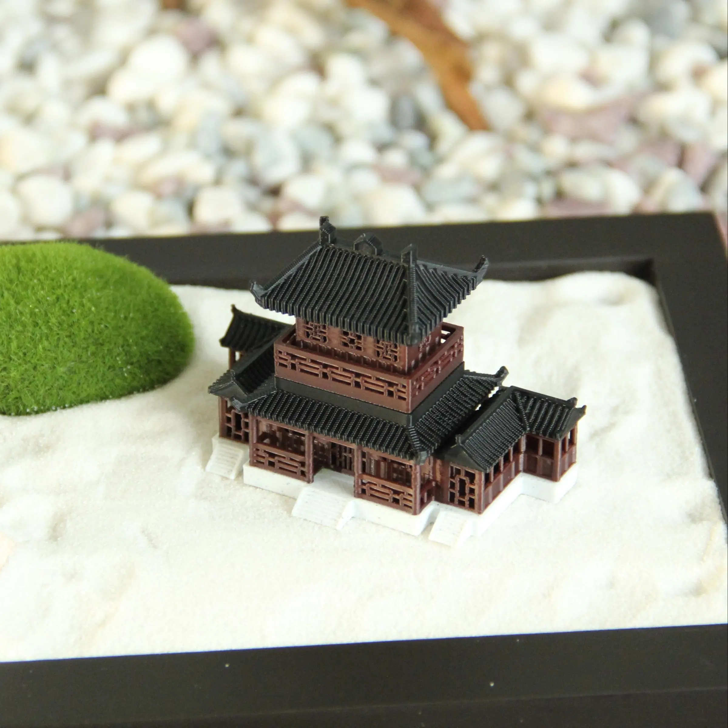 3D Printed Miniature Building Model, Ancient Pavilion House Model, DIY Model for Fish Tank, Aquarium, Home Decor