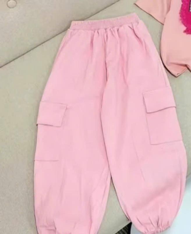 quần kaki cho bé gái dễ thương hoạ tiết túi hộp bo gấu chất vải kaki mềm mát hàng may gia công cẩn thận