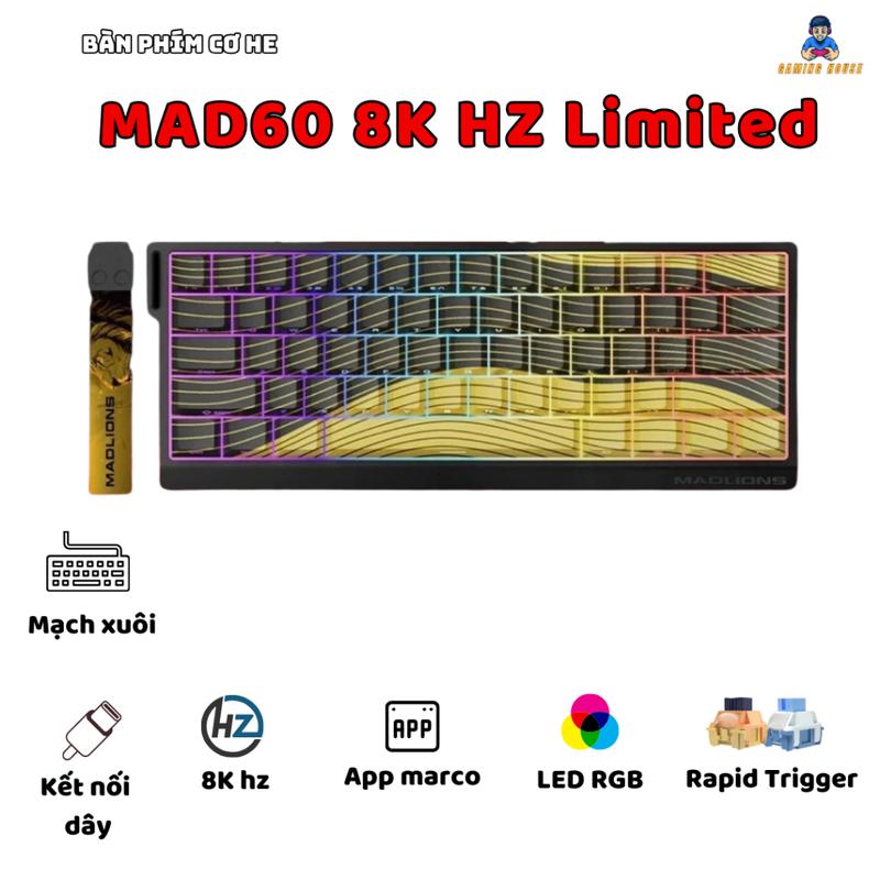 Bàn phím cơ gaming MAD60 Trục Từ Tính Magnetic Switch Rapid Trigger Led RGB Có APP 8K poling Rate
