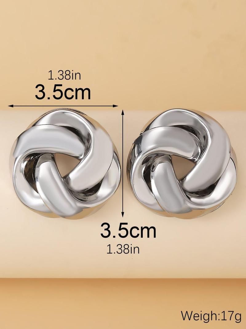Product Introduction of Knot Design Stud Earrings, Fashionable Earrings Jewelry for Women, Daily Clothing Decor, Trendy All-match & Exquisite Jewelry for Birthday Gift 5