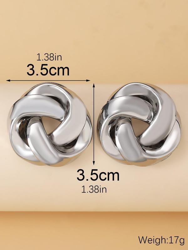 Knot Design Stud Earrings, Fashionable Earrings Jewelry for Women, Daily Clothing Decor, Trendy All-match & Exquisite Jewelry for Birthday Gift 5