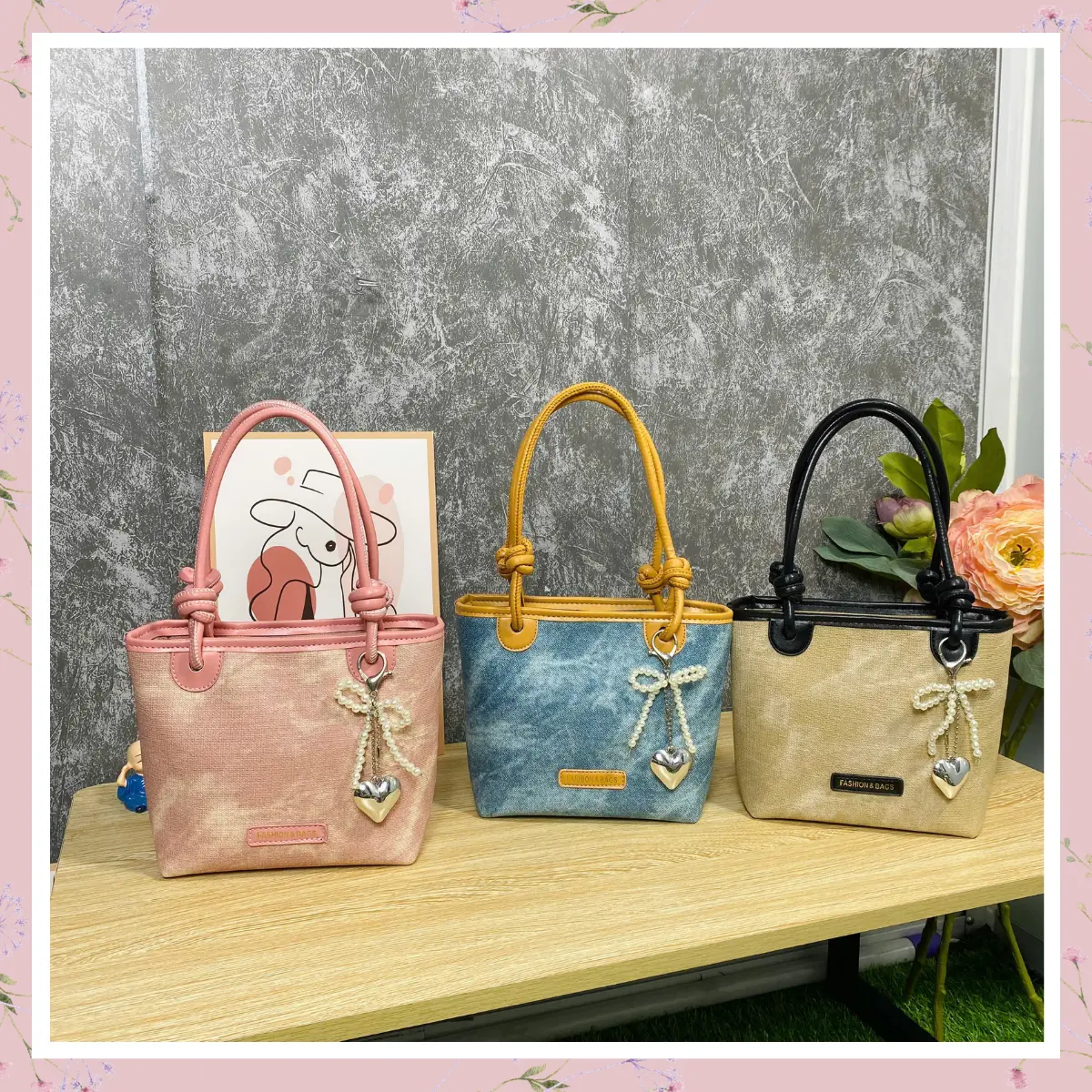Túi xách nữ đeo chéo thời trang dự tiệc móc khóa trái tim sang chảnh K222 Bag Đeo Vai