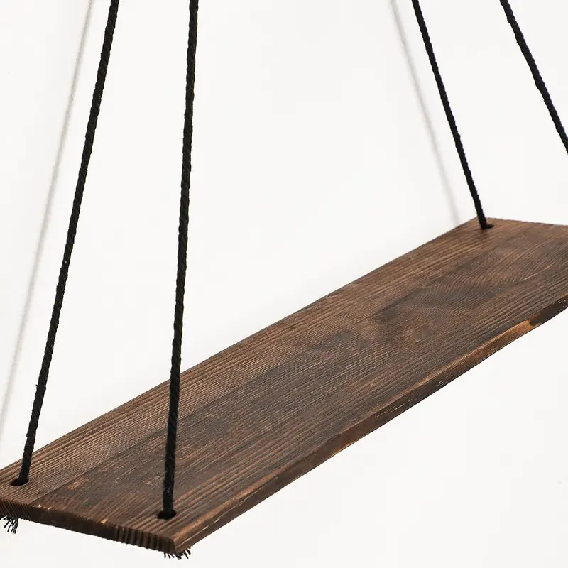 Hanging Wooden Shelves, 2 Counts Boho Hanging Plant Shelf, Floating Farmhouse Rustic Shelf, Room Decor, Summer Gifts Home Interior Decor, Hanging Hook 4