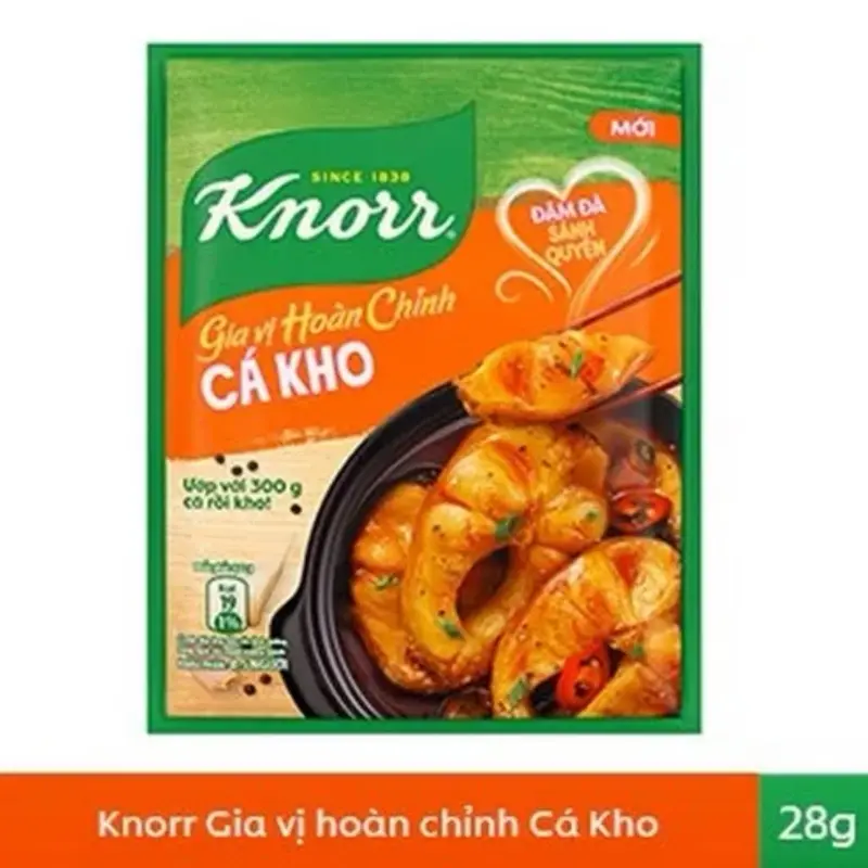 Combo 6 dây tiết kiệm Hạt nêm Knorr Gia vị hoàn chỉnh Cá Kho | Thịt Kho (6 gói x 28G)/dây [1]