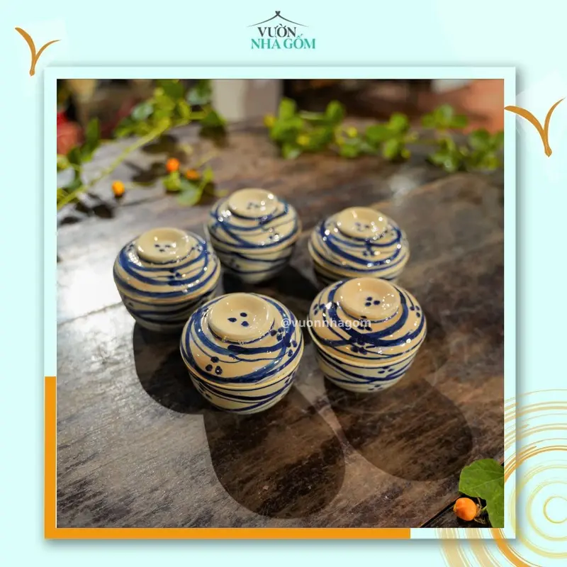 Bộ 5 thố đường kính 9cm thủ công, đựng gia vị size nhỏ 2