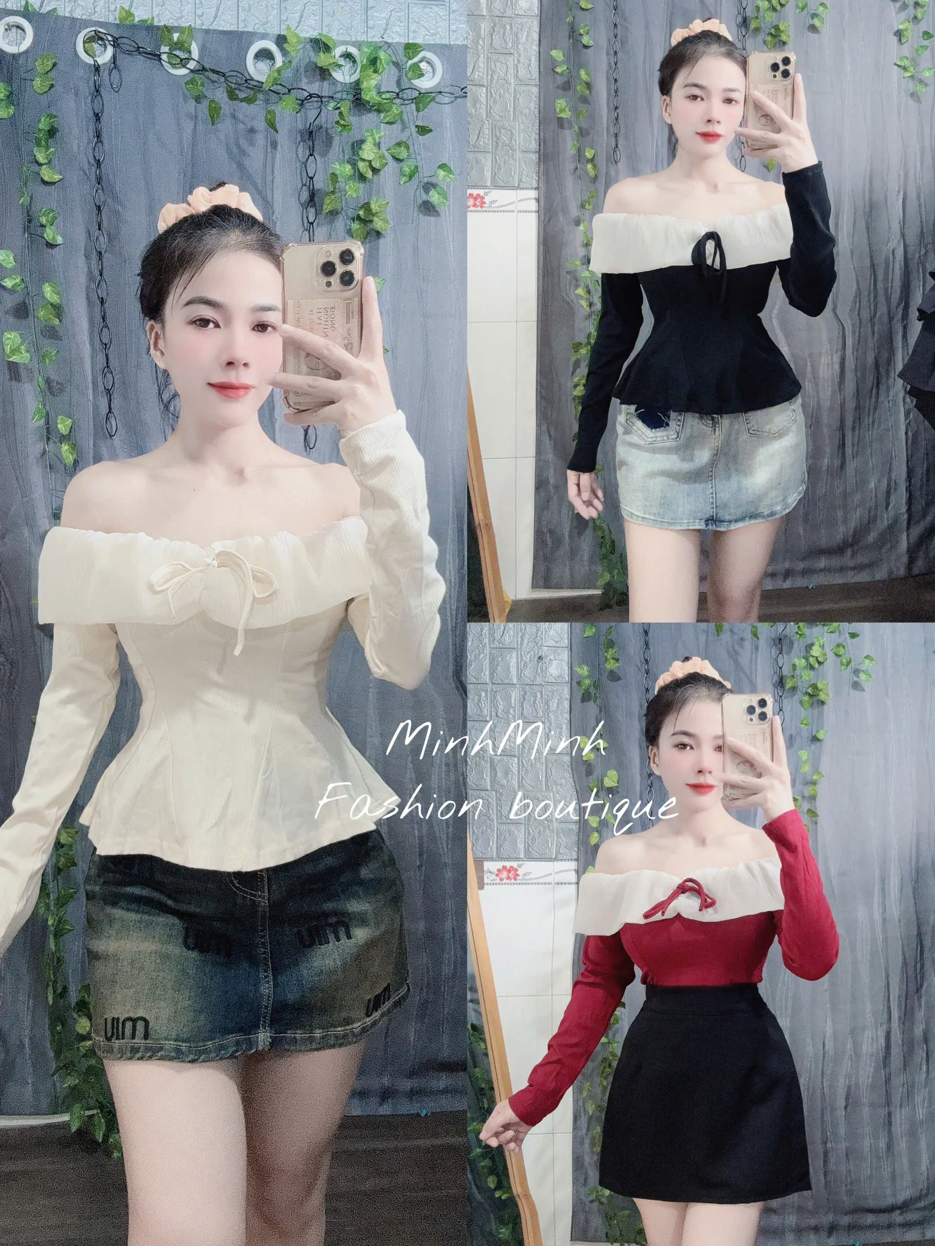 ÁO TRỄ VAI TAY DÀI ĐÍNH NƠ XINH XẮN (AK38)