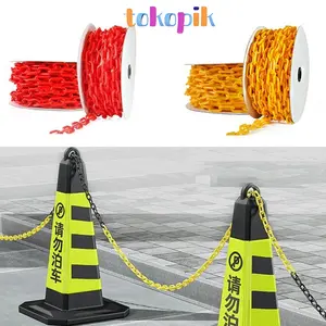 Rantai Plastik 5M Rantai Pagar Keselamatan Lalu Lintas Pembatas Peringatan Merah/Kuning