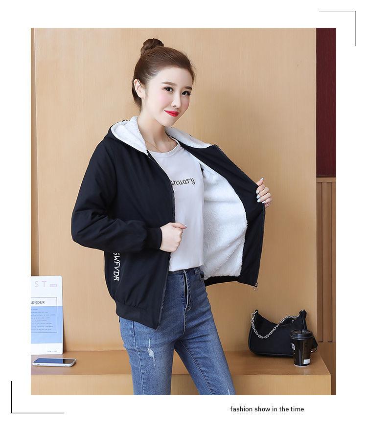 Product Introduction of Áo Khoác Có Mũ Trùm Đầu, Lót Lông Cừu, Dày Dặn, Hàng Mới Về Thu Đông 2020, Áo Khoác Ấm, Dành Cho Nữ, Phong Cách Hàn Quốc, Dáng Rộng Vừa Vặn, Dễ Phối Đồ, Thích Hợp Cho Thể Thao Và Thời Trang 28
