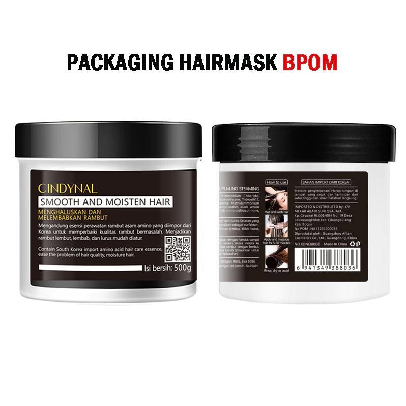 [2 PCS LEBIH HEMAT] CINDYNAL HAIR MASK Rambut Tanpa Catok Cindynal Smooth And Moisten Hair Film No Steaming Salon Conditioner Perawatan