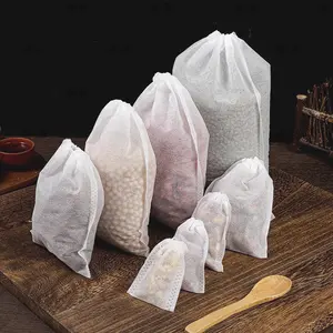 BISA COD 6445 Kantong Filter Teh dan Bumbu / 100 PCS Kantong Teh Celup Reusable Air Tali Tea