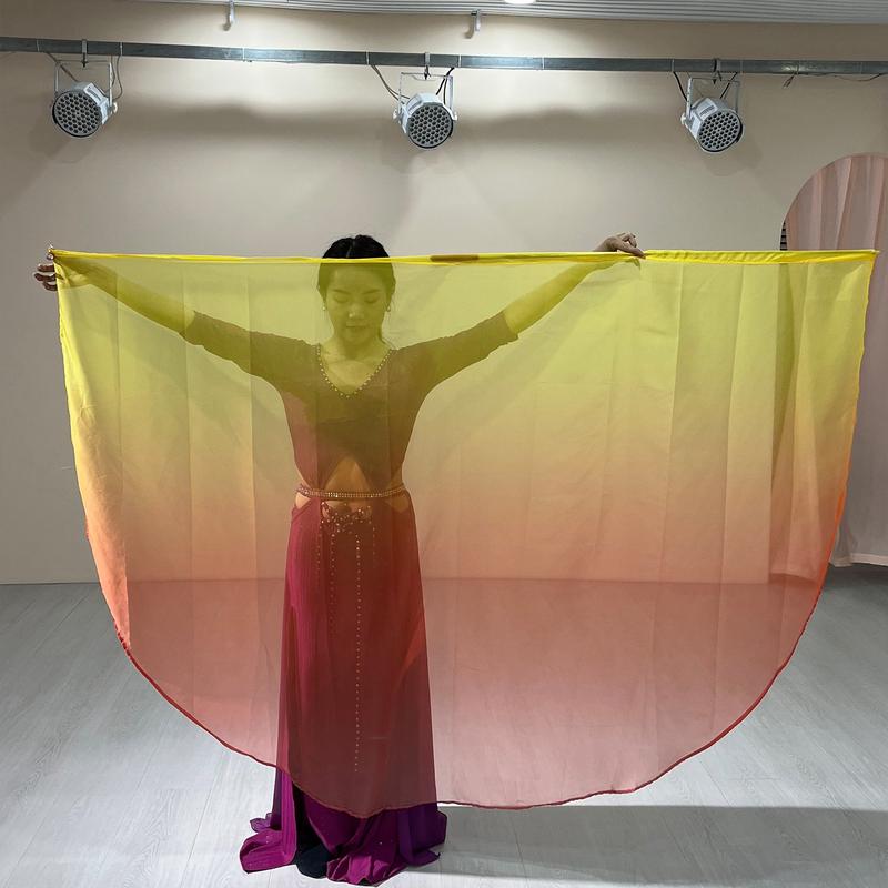 Product Introduction of Women Belly Gradient Dance Long Fan National Long Bamboo Fan Colors Silk Fans For Dancer Decor Hand 23