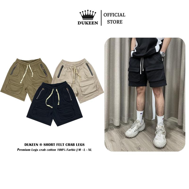 Quần Short Túi Hộp 2BOXES Local Brand Dukeen nỉ cotton unisex form rộng nam nữ oversize QS004 Menswear Quần Lửng Đen