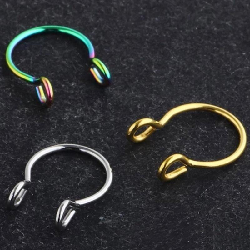 Product Introduction of Stainless Steel U-shaped Nose Rings Nose Clips And Plating Nose Pins Fittings Vacuum Piercing Z4T5 23