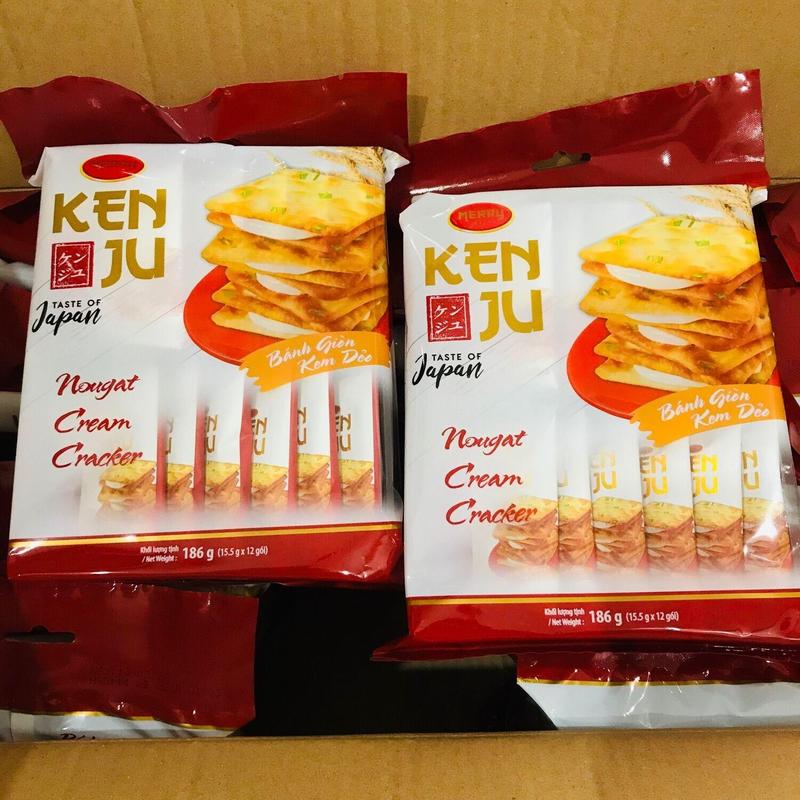 Bánh Kenju quy hành kem dẻo túi 186g - Richy Group - Bánh cracker vị rau nhân kem dẻo - Ăn Vặt, Snack 1