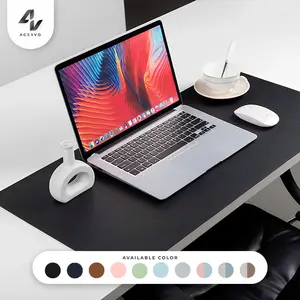 Leather Desk Mat Pastel Keyboard Mouse Pad Two Tone Huge Size Alas Meja Kulit Computer Laptop Waterproof 60x30 cm 80x40 cm 90x45 cm
