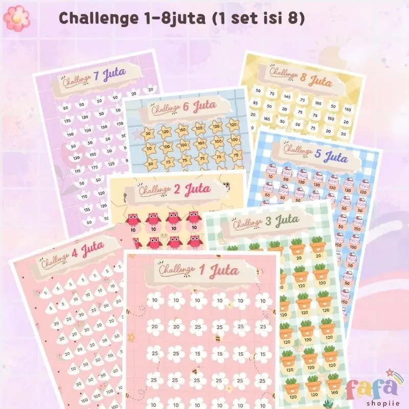 (8) template menabung / isi 8 lembar / 1-8jute