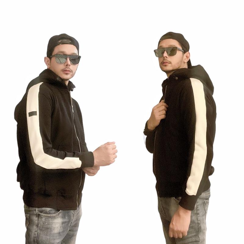 jaket hitam garis putih by aranesia 0