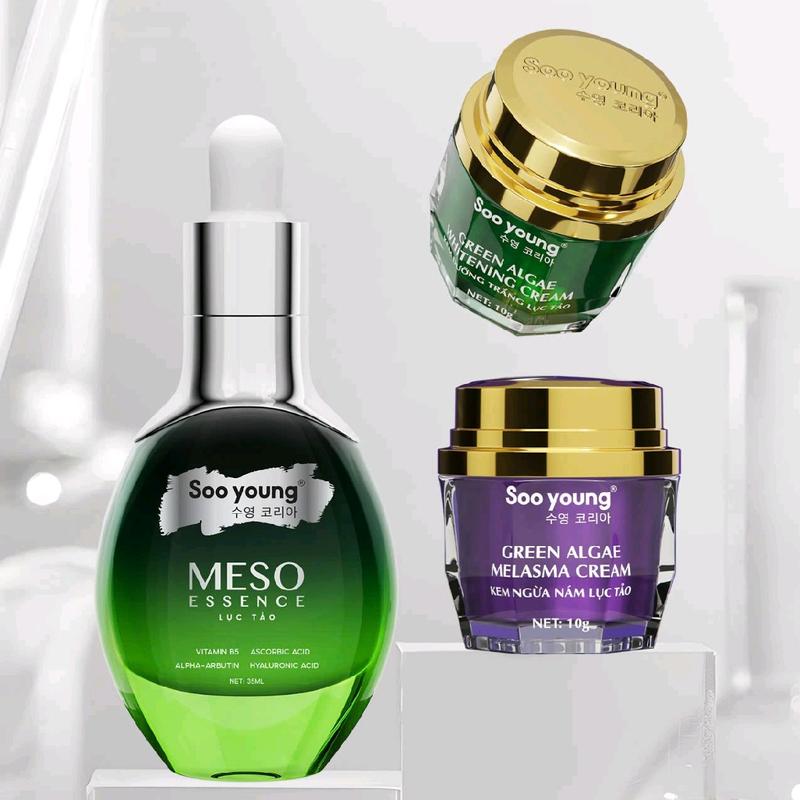 Combo Tinh Chất Meso 35ml + Kem Face Ngày & Đêm Lục Tảo Size 10g Sooyoung Làm Đẹp Da Skincare Serum 2