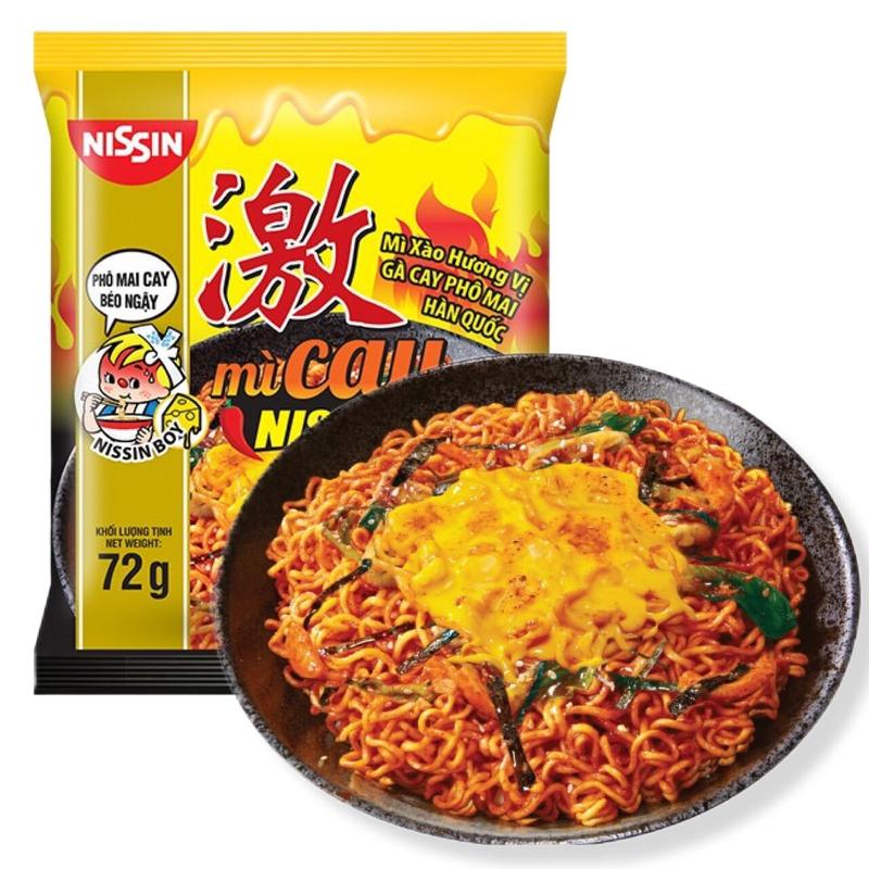 MÌ XÀO KHÔ SIÊU NGON Combo 10 gói mì Cay phô mai Nissin Chuẩn Vị Hàn Quốc- mỗi gói 72g Date mới 9 tháng Có lựa chọn số lượng lẻ khi thanh toán.
