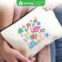 Gambar U-Living Tas Kosmetik Travel Pouch Make Up Aksesoris Organizer Make Up Motif Dengan Ritsleting TM018 - Cangak-Pink dari U-Living Indonesia Kota Bekasi 1 Tokopedia