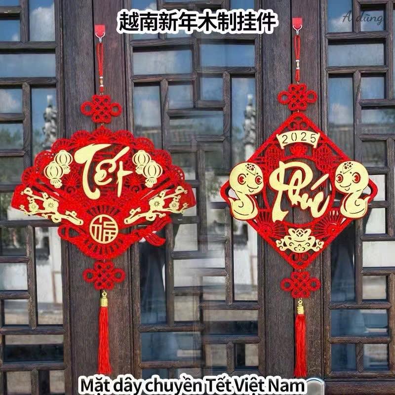 ￼Leotakf 2025 Trang Trí Năm Rắn, Phước Lành Phong Cách Trung Hoa Mặt Dây Chuyền Tết Nguyên Đán, Đỏ Sáng Tạo Dày Với Tua Rua Việt Nam Trang Trí May Mắn Trang Trí Nhà Cửa 1