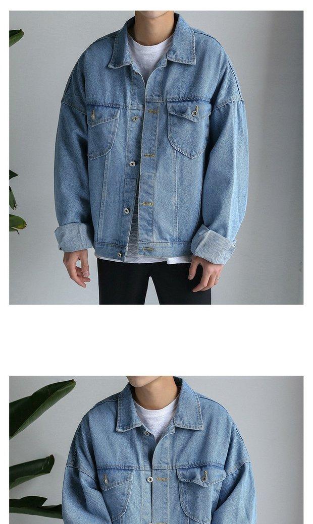 Product Introduction of Áo Khoác Denim, Trang Phục Bảo Hộ Lao Động Mùa Xuân, Dành Cho Nam Giới, Phong Cách Hàn Quốc, Hợp Xu hướng, Dáng Rộng Vừa Vặn, Thích Hợp Cho Mùa Xuân Và Mùa Thu, Ngoại Cỡ, Ins Hợp Xu hướng, Áo Mặc Trên 13